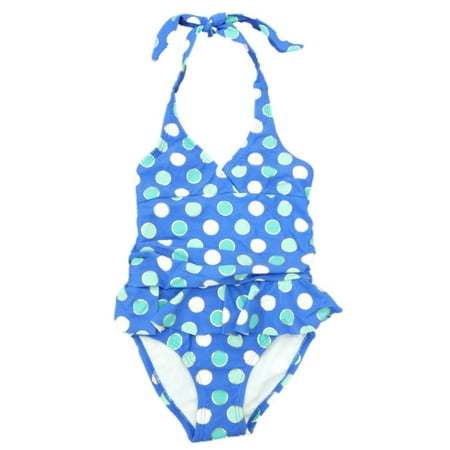 Joe Boxer Girls Blue Polka Dot Swimming Suit Swim Bathing Suit 1 Piece ...