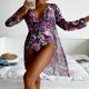 thumbnail image 2 of MKLEKYY Trajes De Baño Mujer Women Floral Print Swimsuits Deep V Neck Swimwear Women 2 Bathing Suit Sexy Monokini Suits Summer Wear Beach Cover Ups, 2 of 4