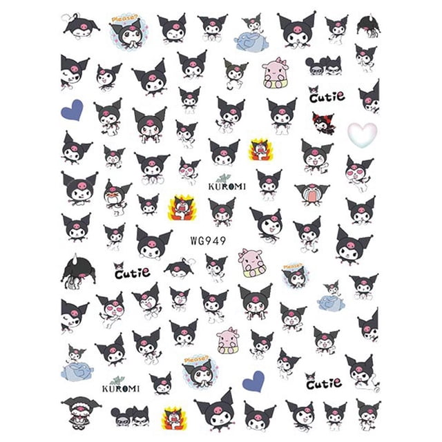 1 Uds nuevo Anime Sanrio suministros para uñas pegatinas de uñas dibujos animados Melody Kulomi Cinnamoroll dibujos animados 3D pegatinas adhesivas prensa en las uñas