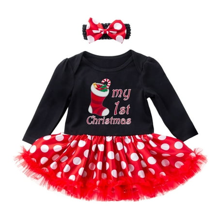 

Dadaria Baby Girl Clothes Christmas Theme Toddler Newborn Baby Girls Princess Letter Tutu Dress Outfits Set Red 3-6 Months Toddler