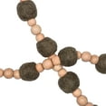 thumbnail image 2 of Vickerman 72" Olive Wood and Felt Pom Pom Garland, 2 of 3