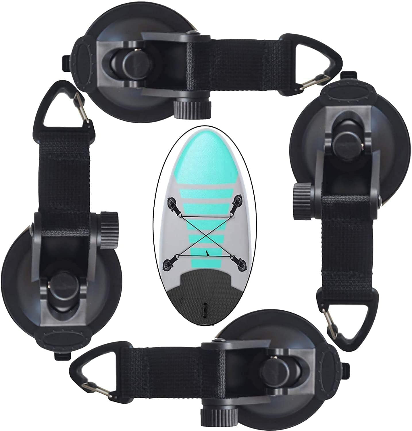 Pmsanzay 4 Pack, Heavy Duty Suction Cup Hooks Anchor with Straps