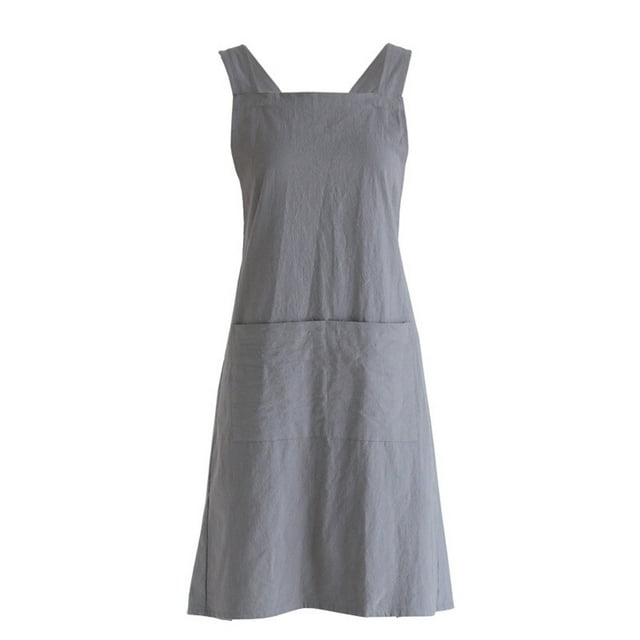 Japanese Style Kitchen Apron Back Apron With Pockets For Work Gardening Cooking Painting Baking