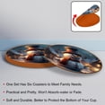 thumbnail image 4 of Christmas 6PCS Round Coasters Set, Microfiber Leather Drink Coasters, 11x11 cm/4.3x4.3 in, 4 of 6
