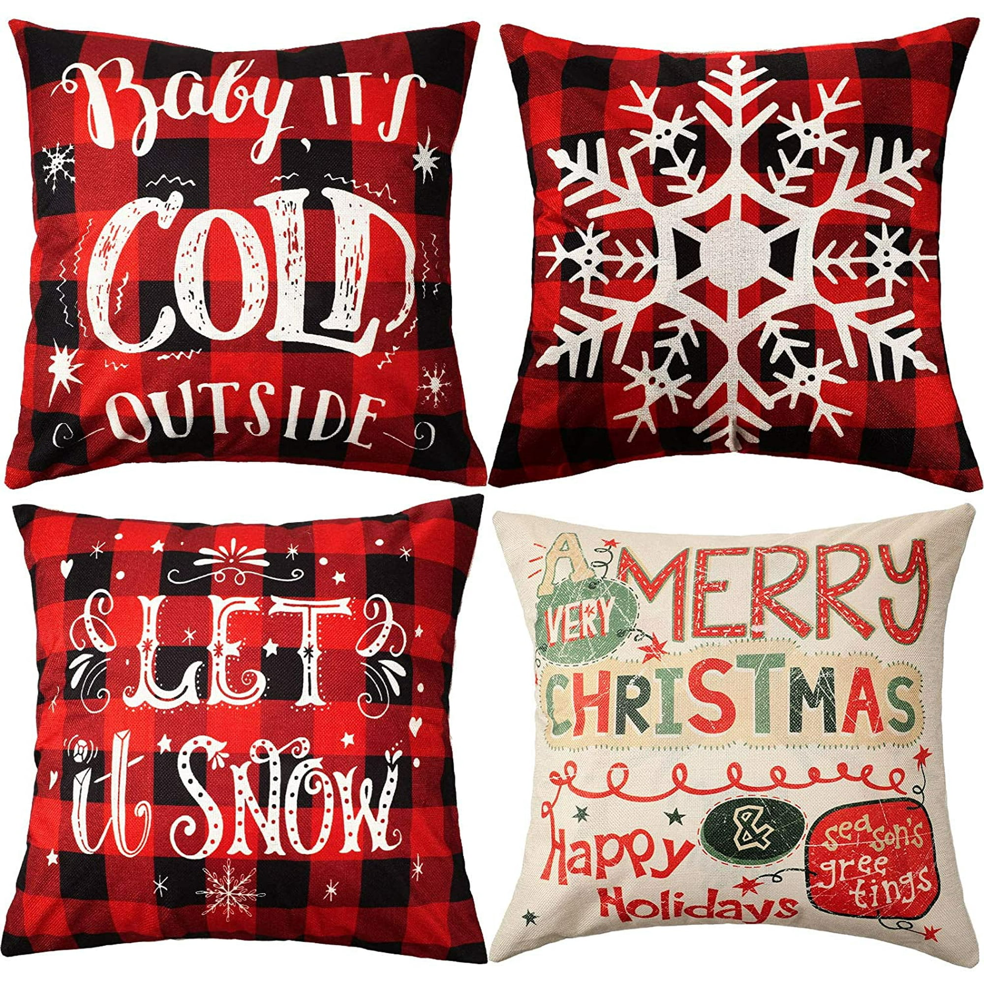 Buffalo plaid christmas pillows hotsell