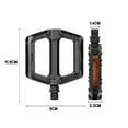 thumbnail image 4 of 1 Pair Bike Pedal Non Slip Flat Wide Platform Mountain Bike Pedals with Reflective Strips Universal Outdoor Bike Accessory Black, 4 of 7