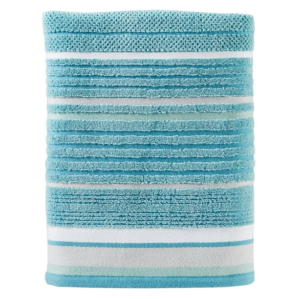 SKL Home Seabrook Stripe Bath Towel, Teal, 27" x 50"