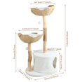 thumbnail image 5 of Wliqien 46" Modern Cat Tree, Solid Wood Cat Condo with 2 Baskets, Scratching Post, Indoor Large Cat Climbing Tower with Hiding Enclosure, 5 of 6