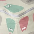 thumbnail image 4 of Cat Rectangle Pouf, Repetitive Kitten Print Funny Feline Friends Moods Happy Surprised, Under Desk Foot Stool for Living Room Office Ottoman with Cover, 25", Blush Seafoam, by Ambesonne, 4 of 4