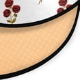 thumbnail image 3 of 36.2 Inch Round Floor Mat Red Roses and Golden Leaves Carpet Decor Rug for Living Room Bedroom, 3 of 6
