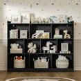 thumbnail image 4 of DIYART Black Wood Bookcase with 3 Tier Open Shelves, 10-Cube Storage Shelf, 43.3" W x 35.4" H, 4 of 7
