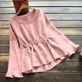 thumbnail image 5 of Zedker Womens Fall Dresses Casual Tunic Dress Short Sleeve Crew Neck Flowy Dress, Plus Size PinkM, 5 of 9