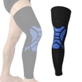 thumbnail image 6 of 1X Knee Sleeve Compression Brace Support Sport Joint Pain Relief Black and Blue XL, 6 of 6
