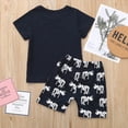 thumbnail image 3 of Kaprioy Toddler Bab Boy Clothes Set Summer Kid Dinosaur Outfit Short Sleeve T-shirt Shorts 2pcs Children Clothing Set Boys Summer Baby Boys' Shorts Sets, 3 of 5