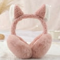 thumbnail image 2 of SUXIAN Cute Cat Earmuffs Winter Warm Outdoor Headband Ear Covers for Cold Weather Hair Accessories Pink One Size, 2 of 3