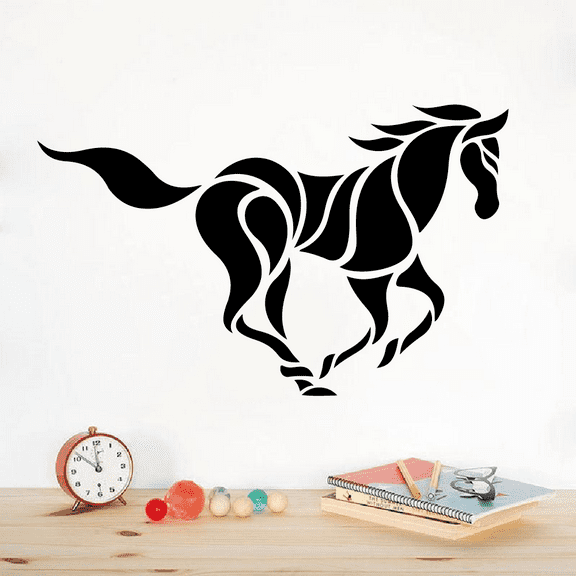 Horse Running Racing Derby Horse Race Silhouette Horse Horses Stallion Mare Silhouette Vinyl Wall Art Wall Sticker Wall Decal Farm House Home Boys Room Décoration Design Décor Decal Size (14x20 inch)