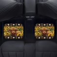 thumbnail image 4 of Renewold Automotive Car Floor Mat for Sedans SUV Truck, Auto Floor Mats 4 PCS Universal Fit Auto Interior Accessories Car Interior Decor, American Tribal Brown Highland Cow Sunflower, 4 of 7