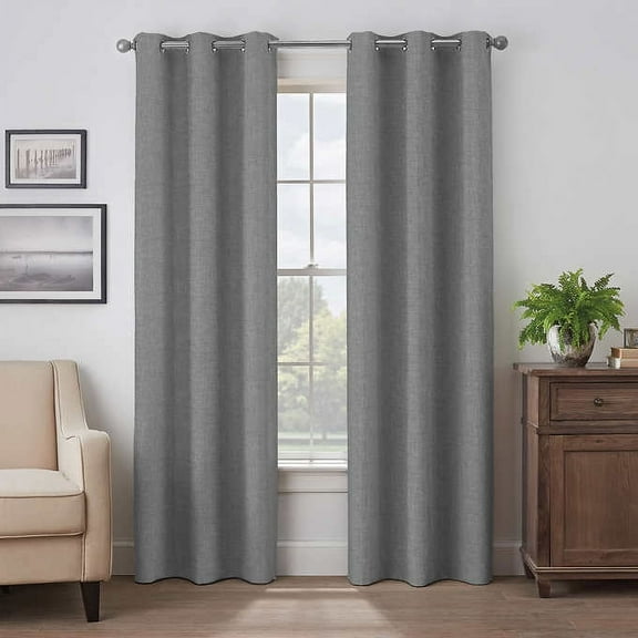 Eclipse Max Absolute Zero Blackout Window Curtain Panel, 2-pack Color Gray.