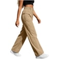 thumbnail image 6 of Nugftut Cargo Pants for Women High Waist Wide Leg Loose Casual Trouser with Pockets, 6 of 7