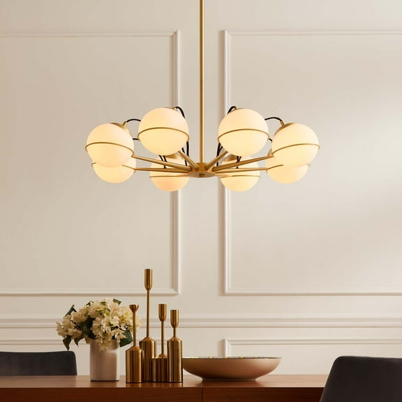 Modway Hanna 8-Light Chandelier in Opal Gold