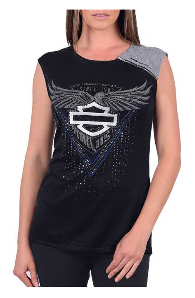 Harley-Davidson Women/'s Gray 115th anniversary Bling Tank top shirt Medium