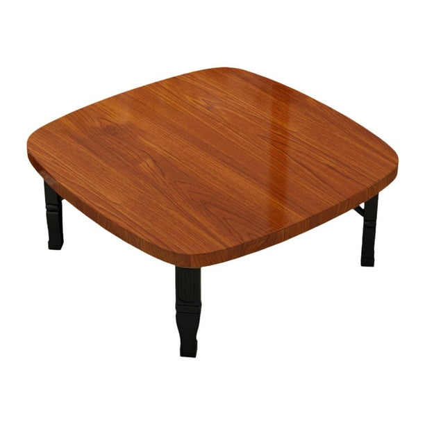 Mesa baja plegable, mesa de centro, muebles modernos multifuncionales, mesa cuadrada, escritorio pequeño para interior, ventana salediza, dormitorio Marrón
