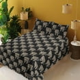 thumbnail image 2 of Ambesonne Leopard Fitted & Flat Sheet with Shams 4 Pcs Set, Nature Wild Kitten Print, King, Charcoal Grey and Pale Camel, 2 of 5