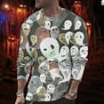 thumbnail image 2 of T-shirt à Col Rond à Manches Longues pour Homme, Automne et Hiver, Grande Taille, Décontracté, Rétro, Imprimé Intégral, Festival d'Halloween, 2 of 4