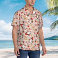 thumbnail image 3 of Balery Christmas Gnomes Santa Claus Camisas hawaianas de manga corta para hombre, camisas playeras de corte holgado, camisas de vacaciones con botones,XX-Large, 3 of 7