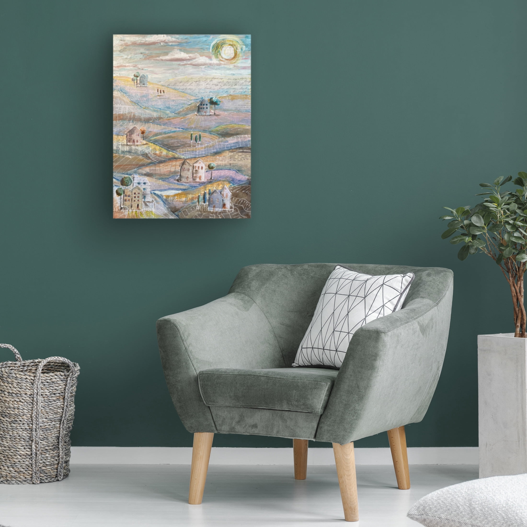 Canvas Wall Art - Christine Rotolo 'Mixed Media Sunny Neighborhood' Wall Art for Living Room, Bedroom, or Office Décor by Trademark Fine Art - 14 x 19 Inches