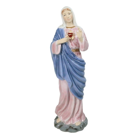Immaculate Sacred Heart of Mary Blessed Virgin Bone China Porcelain Figurine