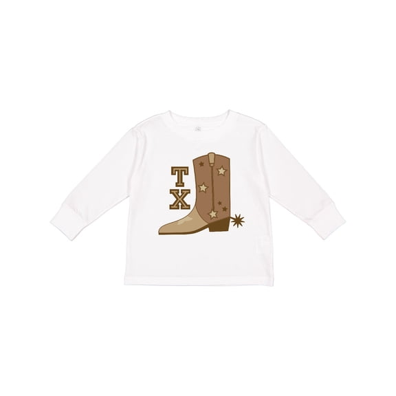 Inktastic Texas Cowboy Boot Boys or Girls Long Sleeve Toddler T-Shirt