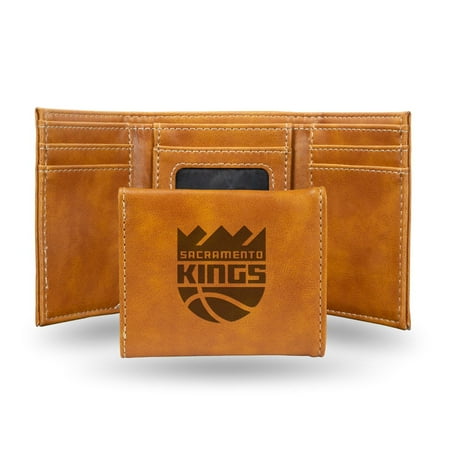 Sacramento Basketball Kings Brown Trifold Wallet with Clear ID Window