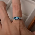 thumbnail image 4 of Swiss blue topaz ring, wedding ring, marquise cut blue gemstone, sterling silver ring, 4 of 4