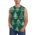 thumbnail image 3 of Uemuo Christmas Trees Pattern Men's Sleeveless T-Shirt,Muscle Athletic Tank Top, Moisture-wicking Quick-dry Breathable Classic Tee Top for Gym Run Outdoor Sports-XX-Large, 3 of 8