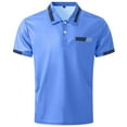 thumbnail image 3 of WREESH Men's Comfort Pullover Short Sleeve Button Regular Top with Solid Color for Casual and Work Wear Blue, 3 of 4