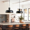 thumbnail image 3 of Aiwem 18 IN Matte Black Contemporary Pendant Light with Copper Gold Inside for Living Room Kitchen Island, 3 of 9