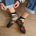 thumbnail image 3 of Rateoe Funny Bald Eagle Pattern Quarter Crew Socks,Toe Seamed Ankle Socks,Cotton Cushioned Breathable Athletic Crew Sports Socks, 3 of 7