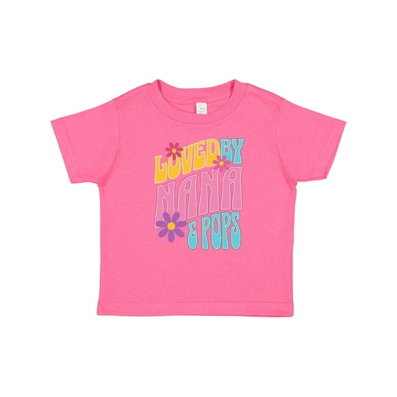 Inktastic Nana and Pops Love Me Retro Flowered Girls Baby T-Shirt