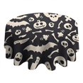 thumbnail image 4 of Spooky Halloween Icons Pattern Round Tablecloth 60"x60",Wrinkle Wipeable Table Cloth for Kitchen Dining Room Picnic Patio Party, 4 of 6