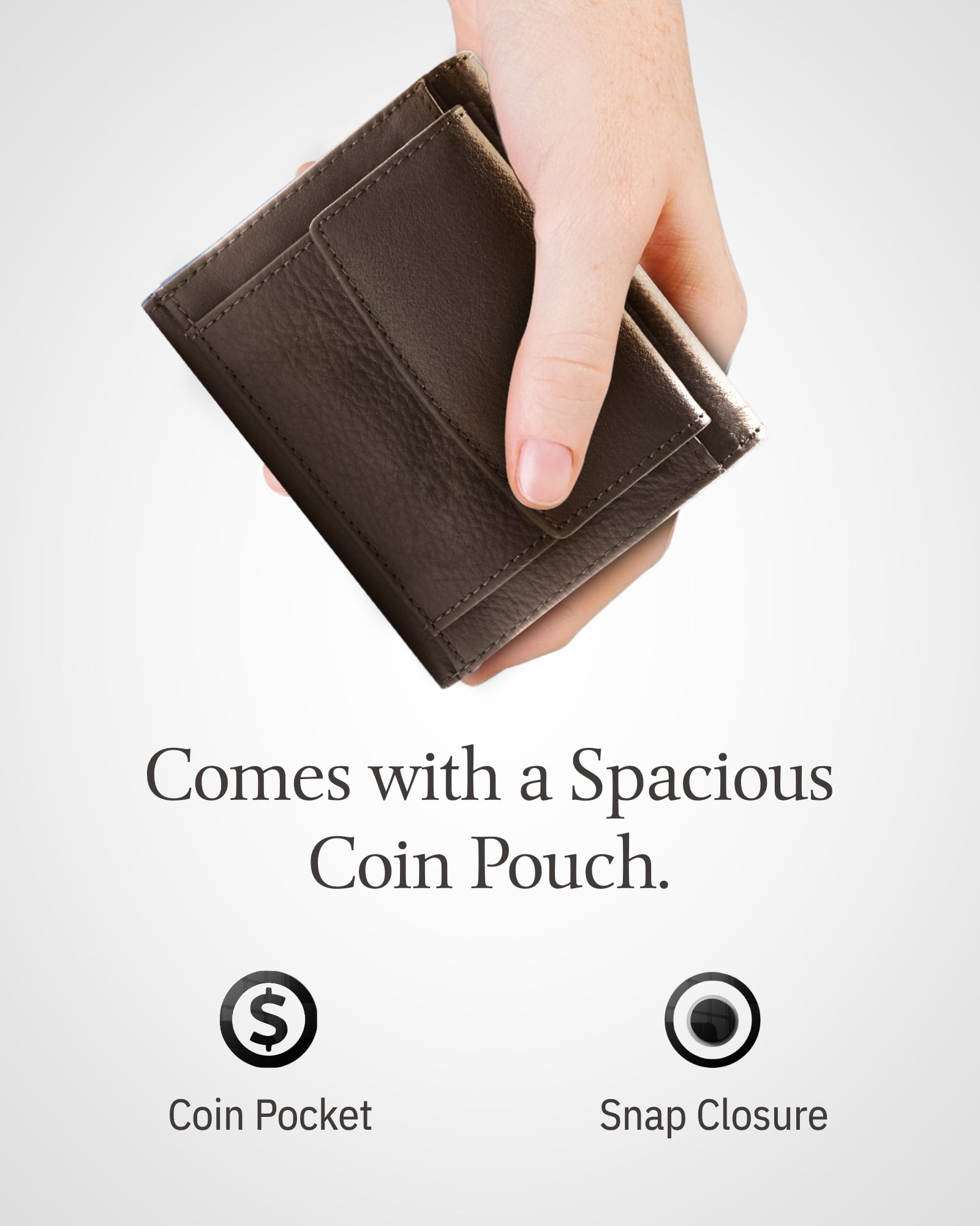  POIUGOYA Slim Wallet for Women, Leather Bifold RFID