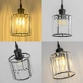 thumbnail image 2 of KAYYELAMP H-Type Track Lamp Crystal Lampshade Black Base Adjusted Cord Vintage Track Pendant Light for Island Kitchen Dining Table Loft(No Bulb, Track), 2 of 7