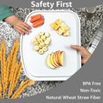 thumbnail image 6 of Two Peas Kid Plates or Toddler Plates and Cutting Board Plate Set -of- 2 | Unbreakable | Wheat Straw | Dinnerware Sets as Reusable Plates for Kids (White), 6 of 9