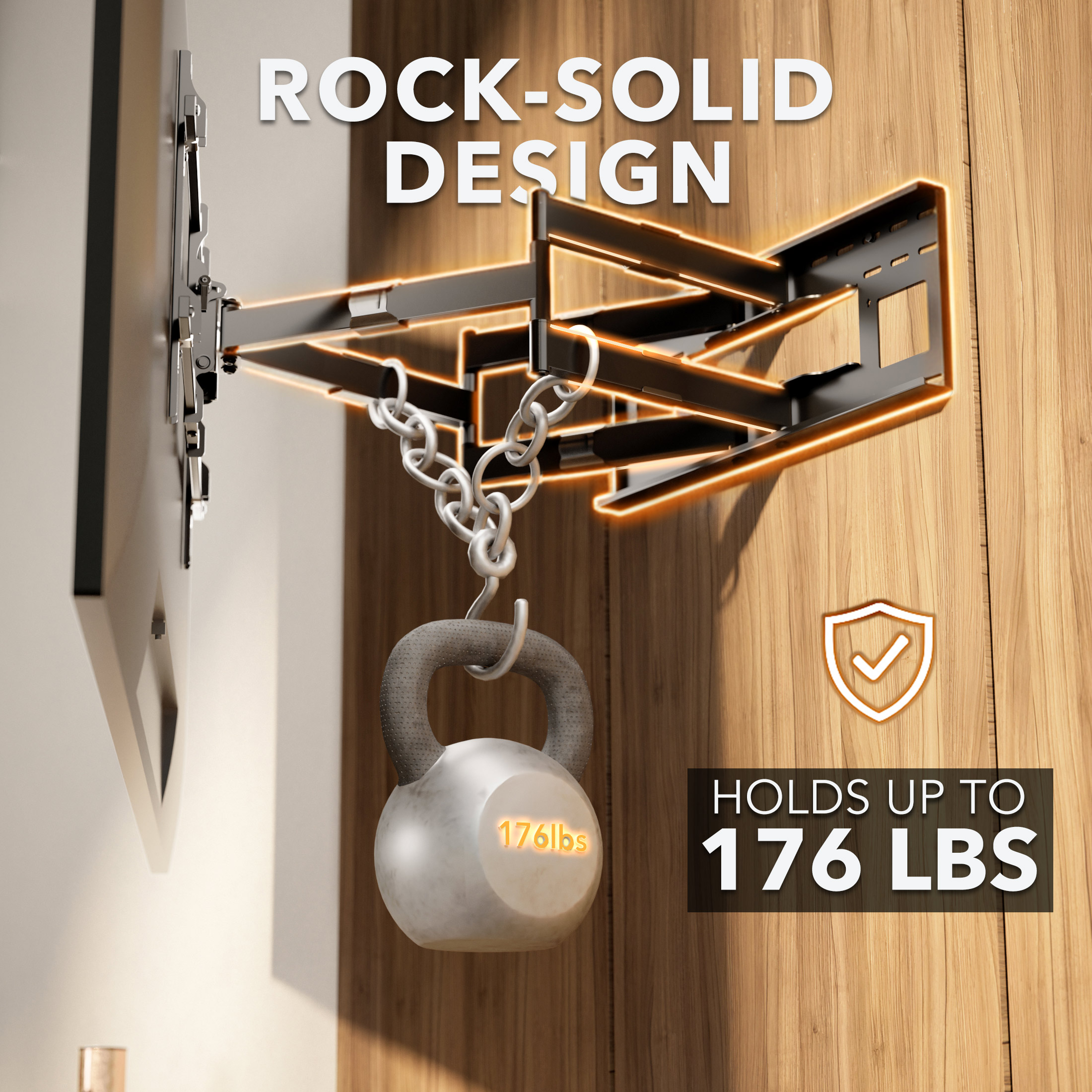Mount-It! Full Motion Dual Arm TV Wall Mount with Extra Long 36" Extension , Fits 40" to 90" Tv's, Capacity 176 Lbs.