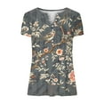 thumbnail image 4 of Xdegoge My Order History Online Summer Tops for Women 2025 Dressy Casual V Neck Short Sleeve Shirts Trendy Button Down T Shirt Tunic Cute Blouses Pullover Floral Print Going Out Tops Flash, 4 of 5