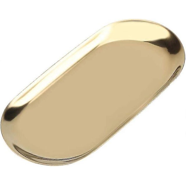 Stainless Steel Serving Plate, Cake Storage Tray, Oval Cosmetic Organizer Home Storage Trays