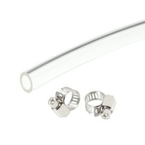 Uxcell Vinyl Tubing Plastic Pipe Air Water Hose with Clamps 8mm x 10mm