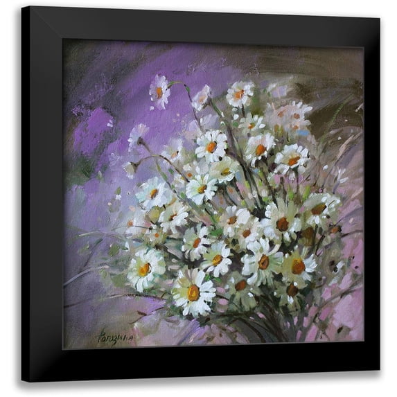 Rogozina, Svetlana 12x12 Black Modern Framed Museum Art Print Titled - Daisies
