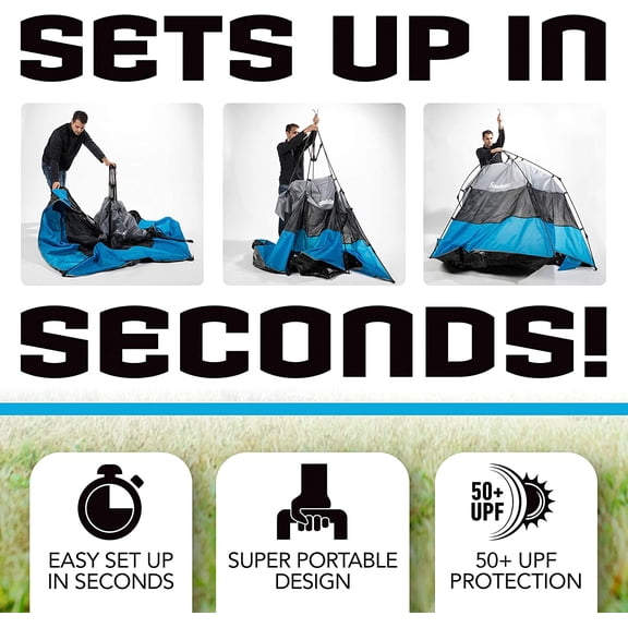 Sideline Sunblocker Shelter - Easy Set Up - Portable and UPF 50 Protected Design - Great for Beach and Sports Games
