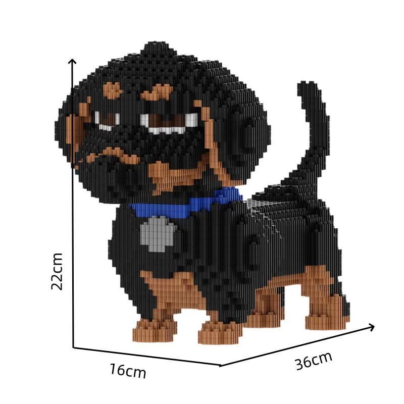 Dachshund Dog Building Blocks Set, 3D Dachshund Dog Puzzle, Mini Block Gift Kit Animal Building Blocks Toys, Educational and Entertainment Toys for Dog Lovers